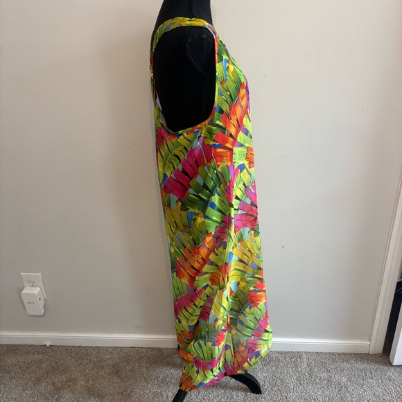Trina Turk Swim Cover-Up Maxi Dress ~ Polynesia Palms - Sheer Size Small - Picture 3 of 9